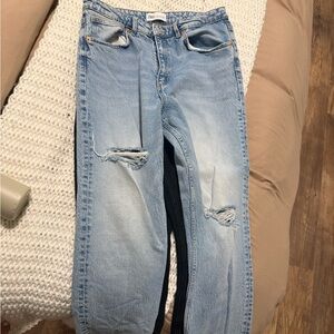 Zara Faded Blue Ripped Jeans